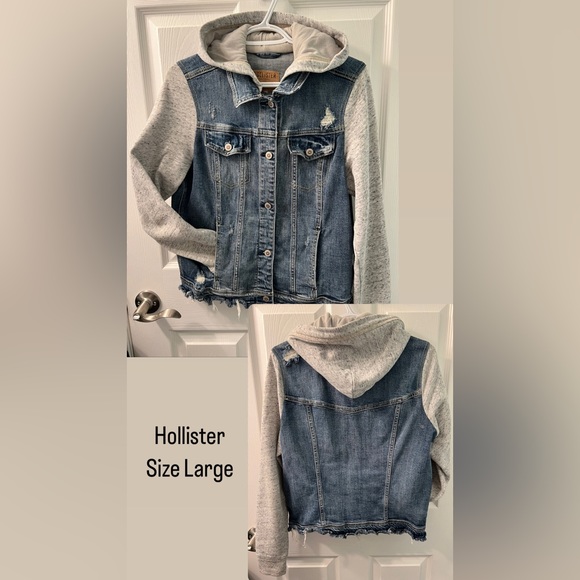 Hollis get, Jean jacket/hoodie, like new size large - Picture 1 of 1